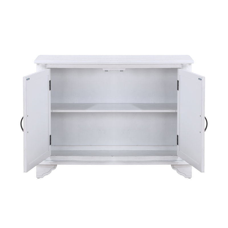 Buffet en bois massif 40 po Draike, Blanc