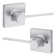 Ladera Square Hall/Closet Lever in Satin Chrome