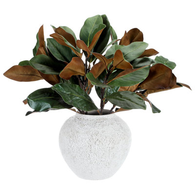 Faux Flowers, 22 Inch Artificial Magnolia Arrangement For  Vase Filler, Table Centerpiece Decor