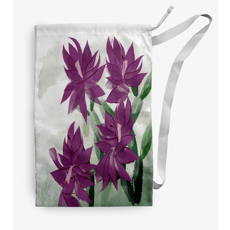 Sac à linge Christmas Cactus, Moyen (H 36 po x l 28 po), Rose