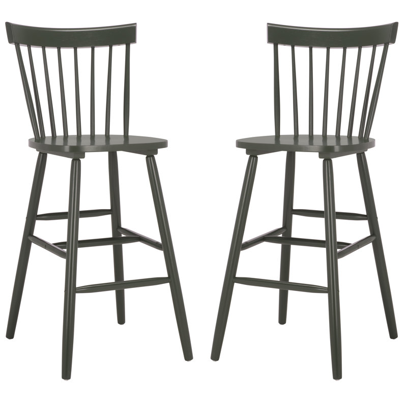 Stacee Solid Wood Counter Stool, Bar Stool (29" Seat Height), Dusty Green