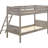Twin Bunk Bed With Weathered Taupe, Convertible Design, , And Slatted Guardrails, Engineered Wood For Bedroom Modernization Taupe Finish, Decor