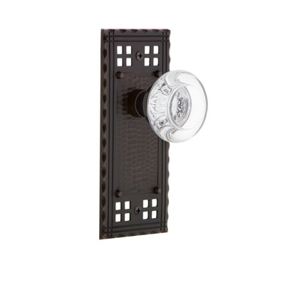 Assiette artisanale avec bouton de porte en cristal transparent Nostalgic Warehouse