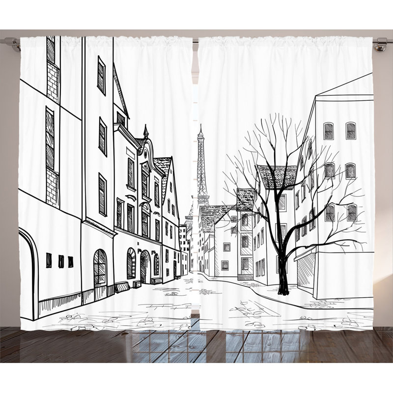 Cityscape Semi Sheer 2 Piece Curtain Set, 280cm Width x 260cm Drop