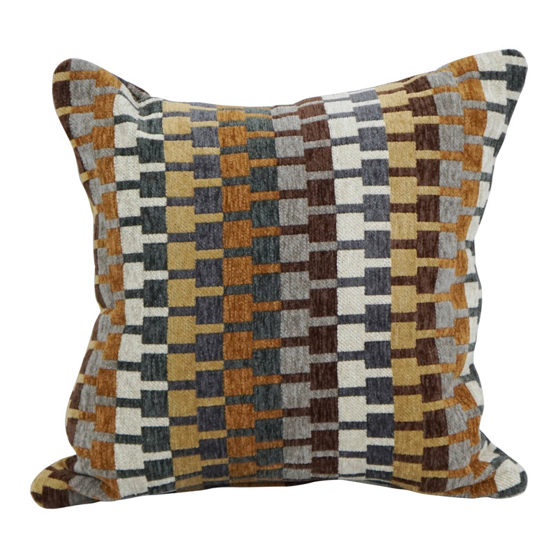 Coussin décoratif en jacquard 14 po x 17 po avec insert, Légion brune