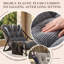 Fauteuil à bascule avec repose-pieds extensible, fauteuil inclinable Papasan surdimensionné avec coussin en velours côtelé et poche de rangement, structure en acier, pour intérieur et extérieur (chambre, salon, terrasse), beige-1343811093
