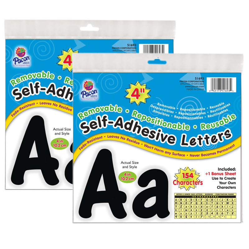 Lettres auto-adhésives, Noir