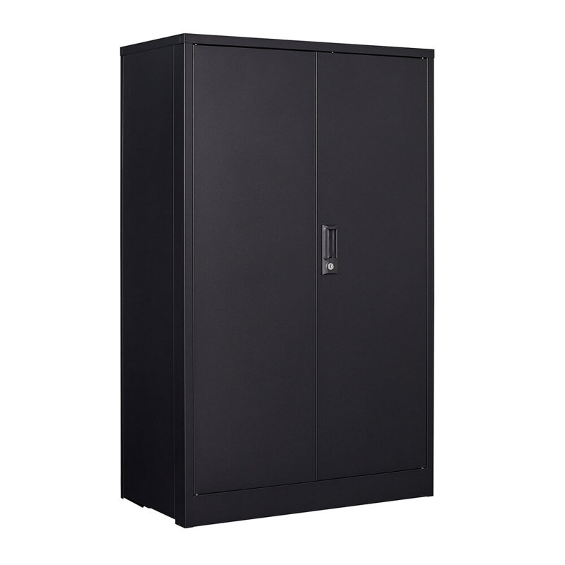 Armoire de rangement pliante en métal noir - portes verrouillables, tablette réglable, casier de classement pliable pour bureau à domicile / école / garage, assemblage facile, conception transportable compacte