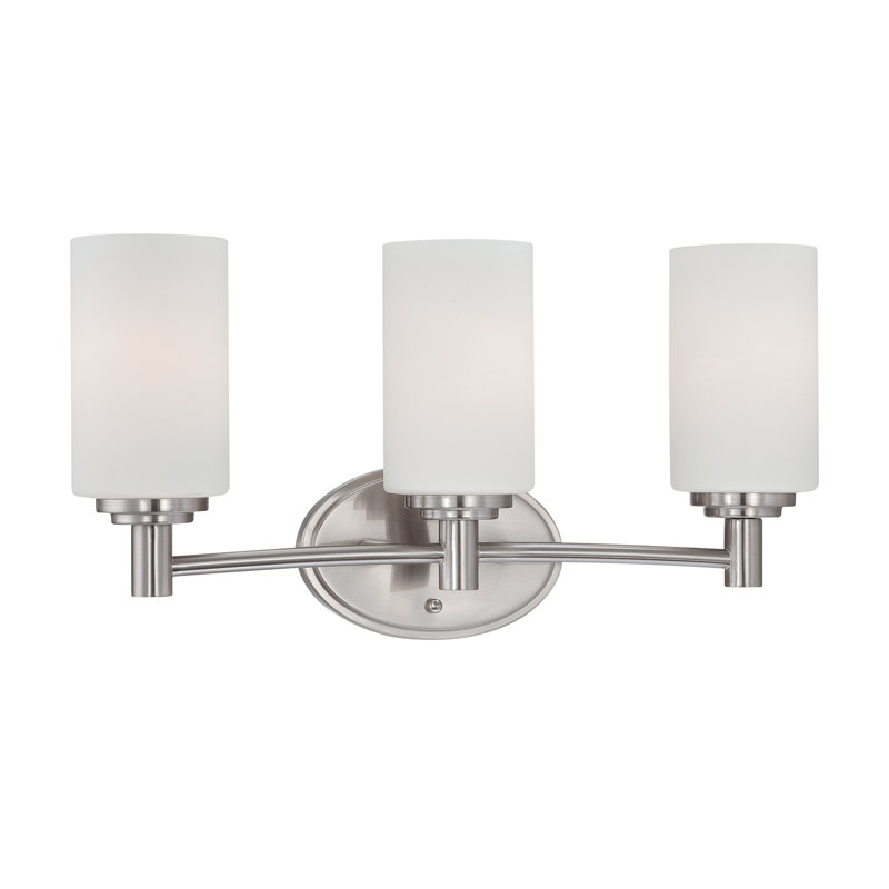 Éclairage pour salle de bain 3 lumières Pittman - nickel brossé 19 po, 9.75" H x 19" W x 5.25" D, Brushed Nickel