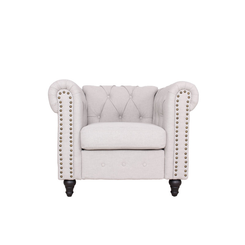 Grise Upholstered Chair, Light Gray