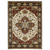High-Quality Hand-Knotted Cream And Black Area Rug