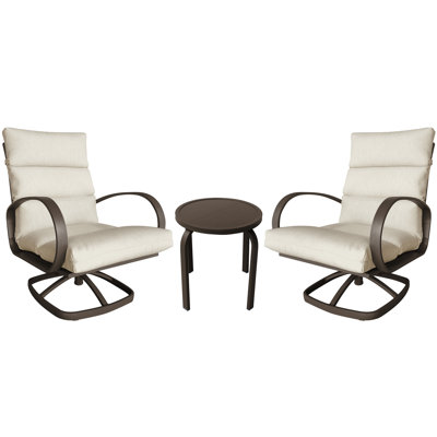 3 Piece Seating Group, Swivel Rocking Chair with 5" Olefin Cushions