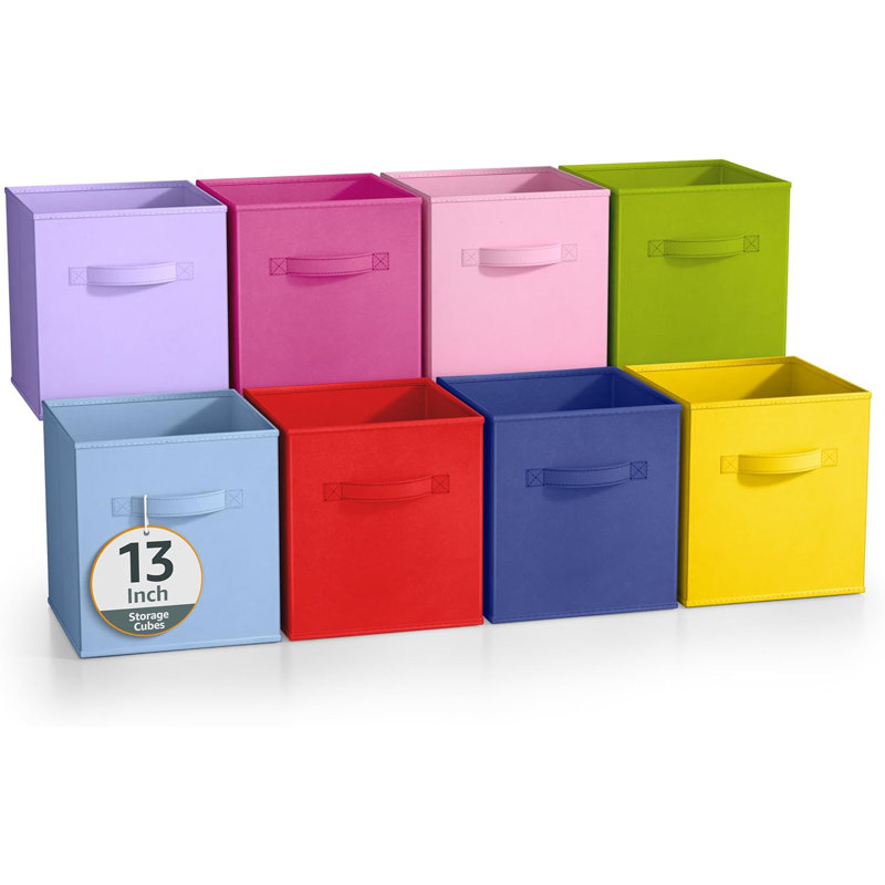 13" Large Foldable Storage Cubes with Handles (8 Pack)