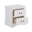 Table de chevet classique à 2 tiroirs Classic au fini blanc, parfaite pour le rangement dans la chambre à coucher et la décoration élégante.