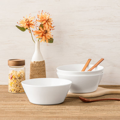 Ensemble de 3 bols à mélanger surdimensionnés en céramique blanche de 3 oz de 54 oz pour salade et ramen, conception empilable