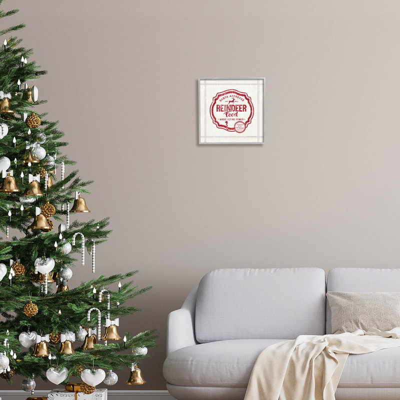 Renne de Noël rétro - AT-204, H 12 po x l 12 po x P 1,5 po, Estampe numérique Farmhouse