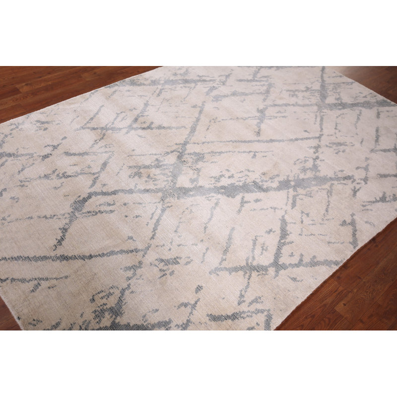 Handmade Wool Abstract Modern Area Rug 5x8