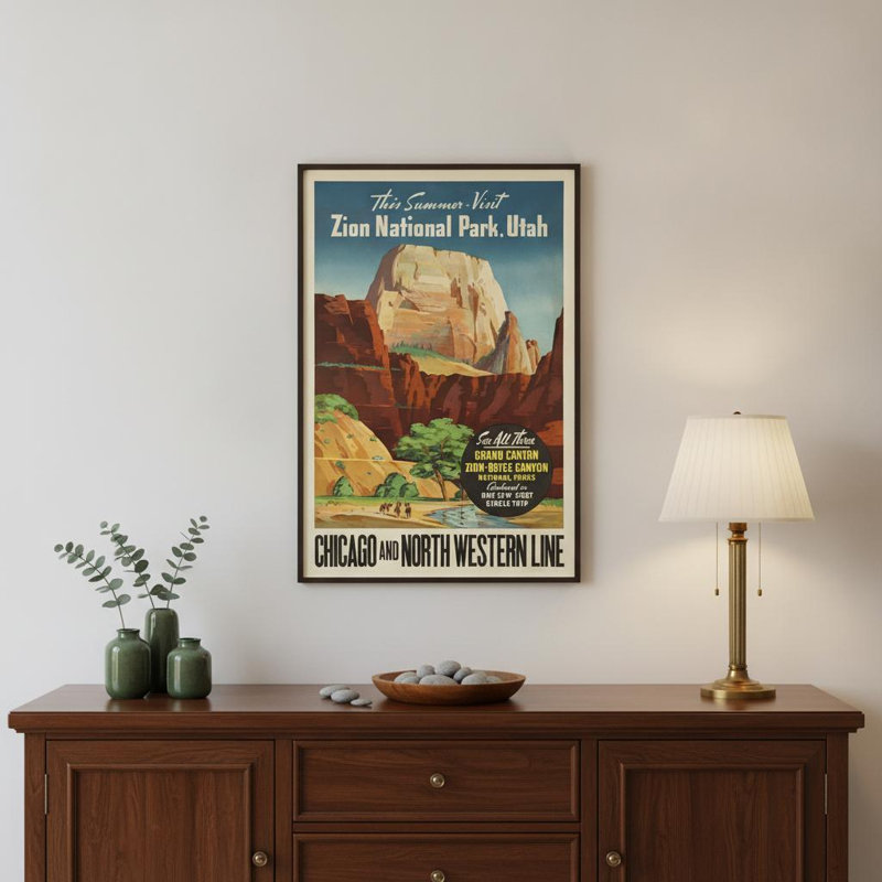 Art mural Zion National Utah, H 24 po x l 16 po x P 0,1 po