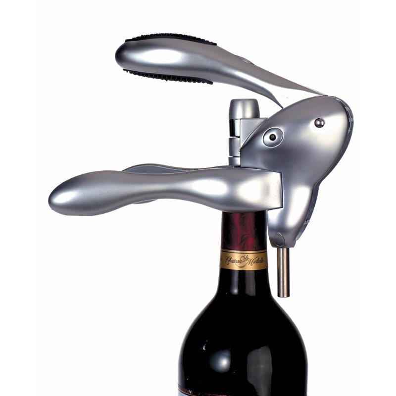 Ouvre-bouteille avec tire-bouchon et coupe-spirale Rabbit Original, Argent