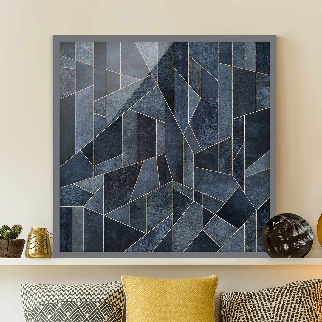 Gerahmtes Poster Blue Geometry