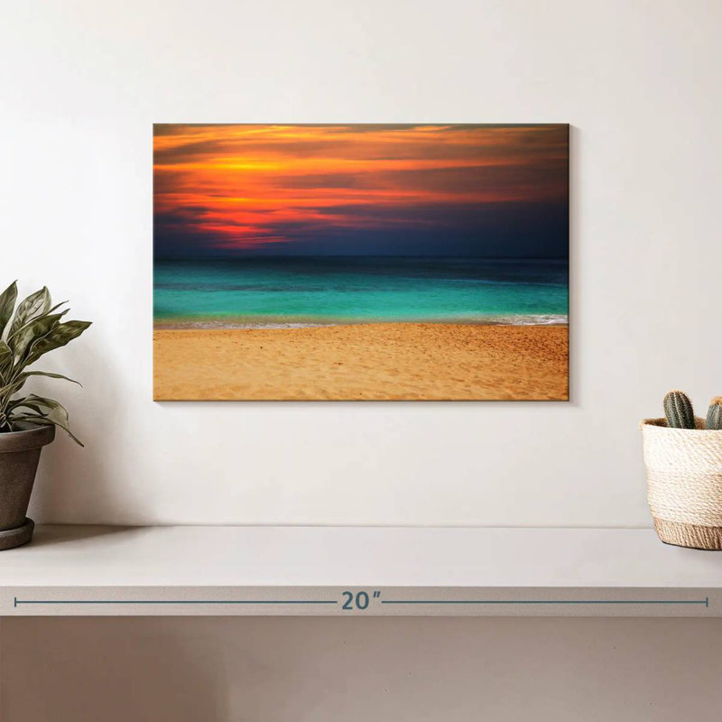 Coucher de soleil sur la mer Gillard, H 8 po x l 12 po