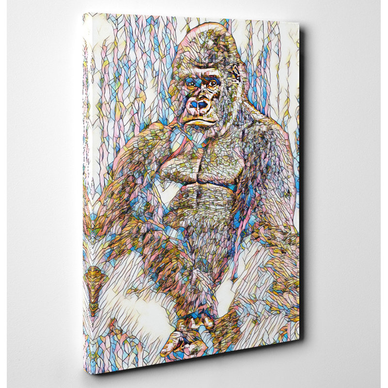 Silverback Gorilla - Wrapped Canvas, 50cm H x 35cm W