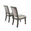 Ensemble de 2 chaises d'appoint rembourrées en similicuir gris avec sièges rembourrés et pieds tournés pour un repas confortable