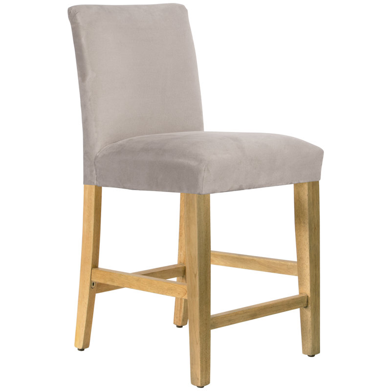 Tabouret de bar et de comptoir Hadrien, Tabouret de comptoir (siège d'une hauteur de 26 p, Bois naturel, Indigo Shaana