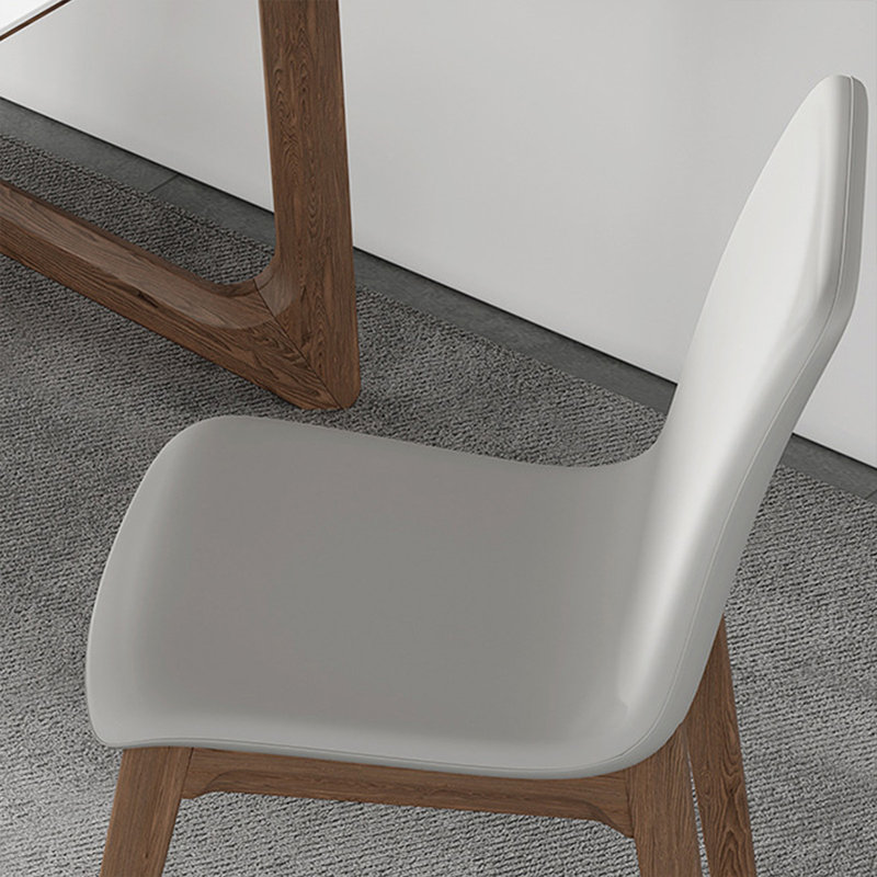 Chaise d'appoint à dossier solide gris pour salle à manger (ensemble de 2)