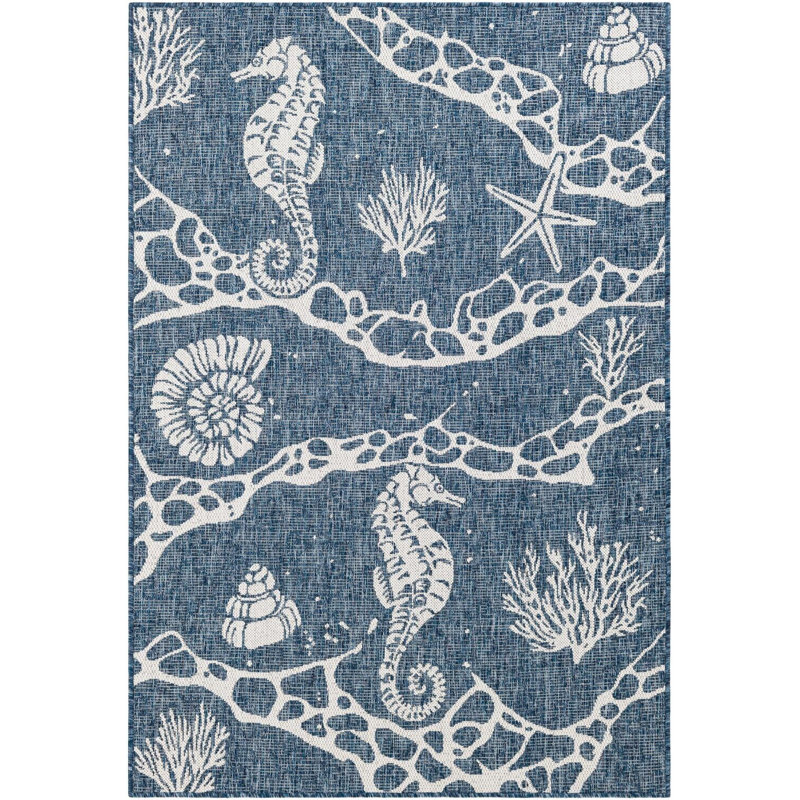 Tapis contemporain bleu marine Aycan, Rectangle 4 pi 1 po x 6 pi 1 po