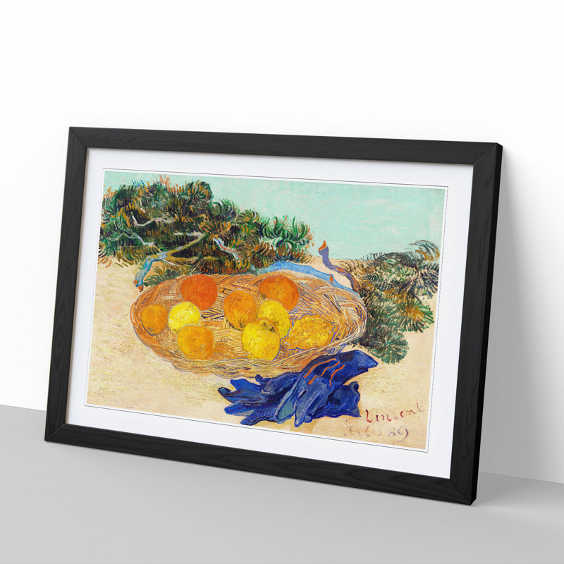 Oranges and Lemons by Vincent Van Gogh - Picture Frame Painting, Black Framed, 27cm H x 36cm W x 2cm D