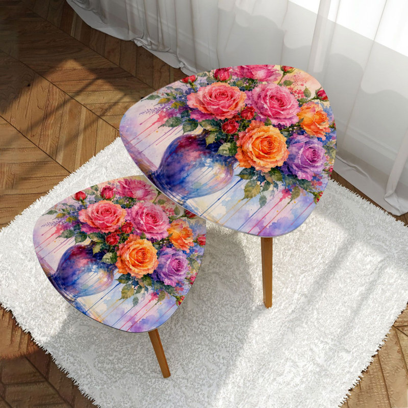 Ensemble de 2 tables basses gigognes Triangle