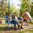 Oversized Portable Duo Camping Loveseat, Ergonomic Padded Armrests & Built-In Convenient Cup Holders, Suitable For Camping, Beach-1776481112