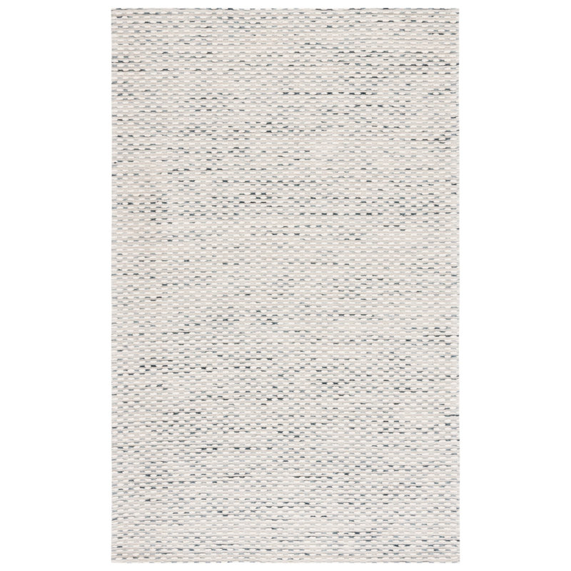  Laureldale Hand Woven Wool/Cotton Abstract Rug in Beige/Blue, Round 6'