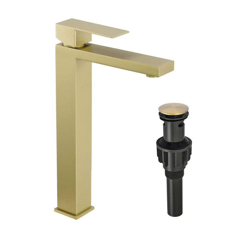 Brushed Nickel Bathroom Faucet With Pop Up Drain, Brushed Faucet For Bathroom Sink, Single Hole Bathroom Faucet Modern Single Handle Vanity Basin Faucet