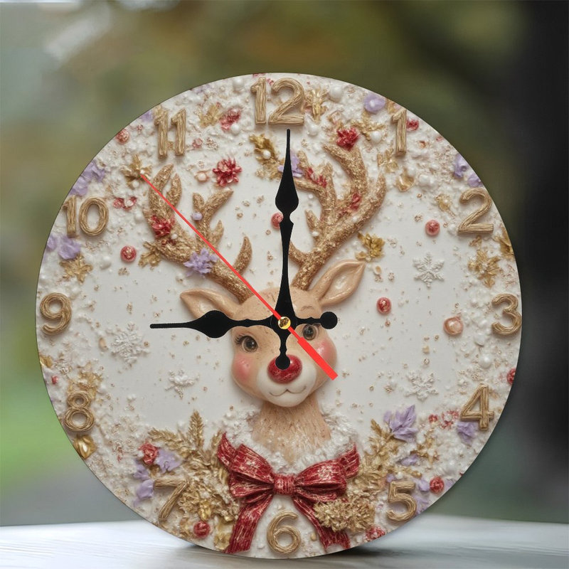 Renne-Noël-horloge-cadran