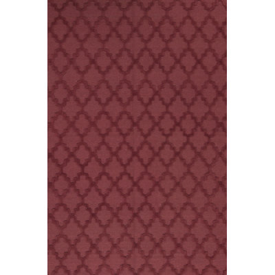 Wool Geometric Area Rug in Rust