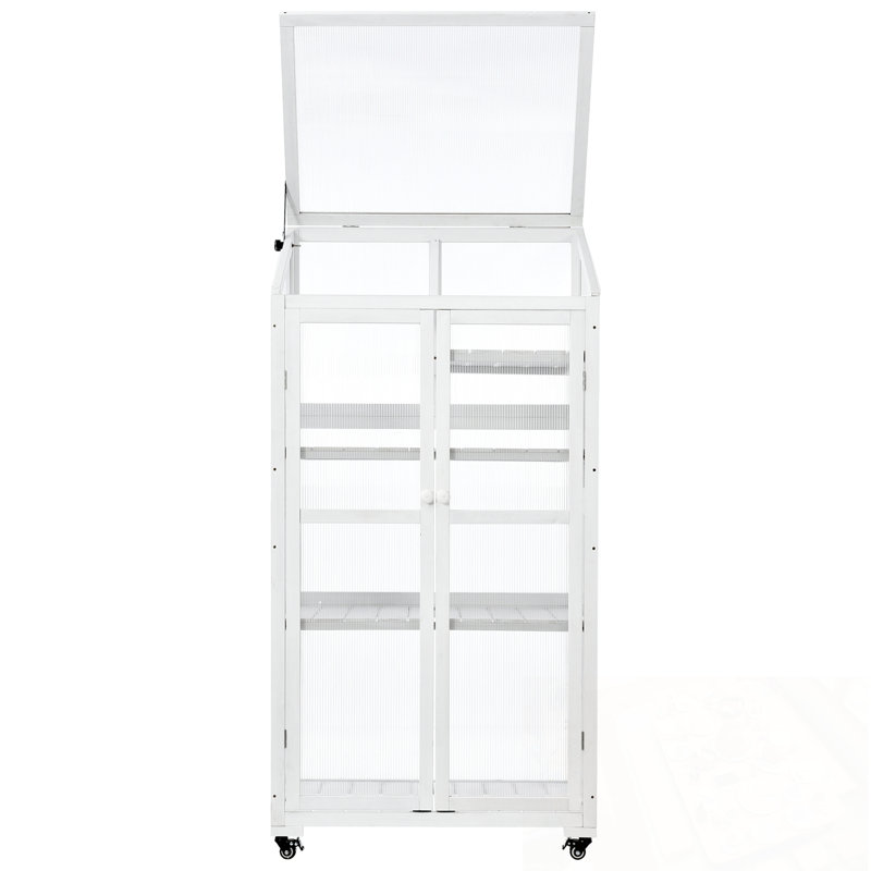 Table de rempotage avec roues et tablettes réglables, Blanc