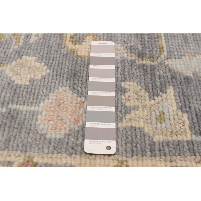 Tapis gris en laine noué à la main 7 pi 11 po x 9 pi 10 po Jules Serapi