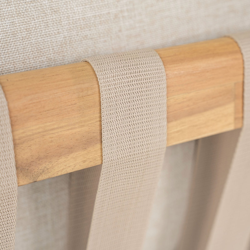 Canapé d'extérieur en bois d'acacia avec sangles et coussins tissés Lush
