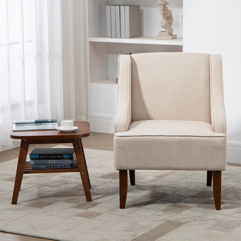 Chaise d'appoint en lin 26 po de largeur, Lin blanc