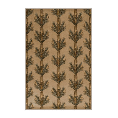 Washable Wheat Bundles Farm Area Rug
