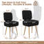 Chaise de coiffeuse Sherpa avec rangement dissimulé - Tabouret de maquillage pliable avec dossier, chaise de coiffeuse rembourrée pour petits espaces, idéale pour la chambre ou le salon - Noir-306890676