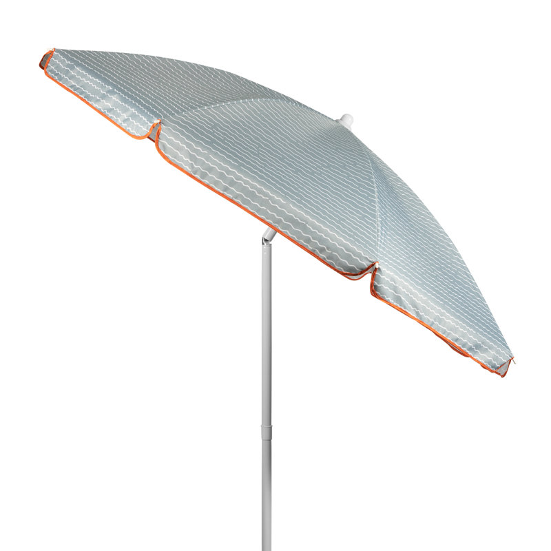 Chaise de plage avec parasol Edwin, Wave Wave Grey