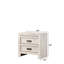 Table de chevet beige rustique - 2 tiroirs de rangement