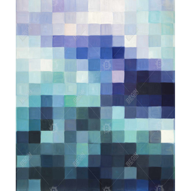 Pixelized Landscape - Modern Bathroom Canvas for Home Decor