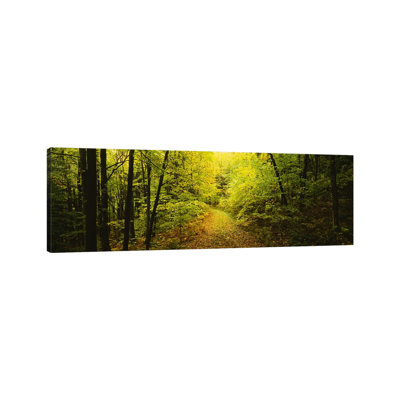 Dirt Road Passing Through A Forest, Vermont, USA by Panoramic Images - Panoramic Gallery-Wrapped Canvas Giclée on Canvas
