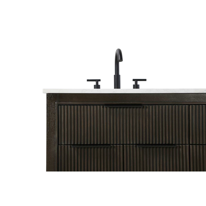Meuble-lavabo double 60 po en chêne chocolat, Chêne chocolat, 60"
