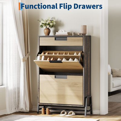 22 Pair Flip Down Shoe Storage