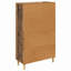  Highboard Black Oak 70 X 31 X 115 Cm Engineered Wood-1774887604
